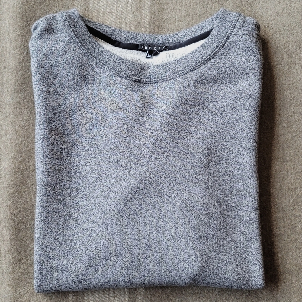 Theory XL Crew Neck Cotton Terry Sweatshirt